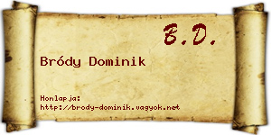 Bródy Dominik névjegykártya